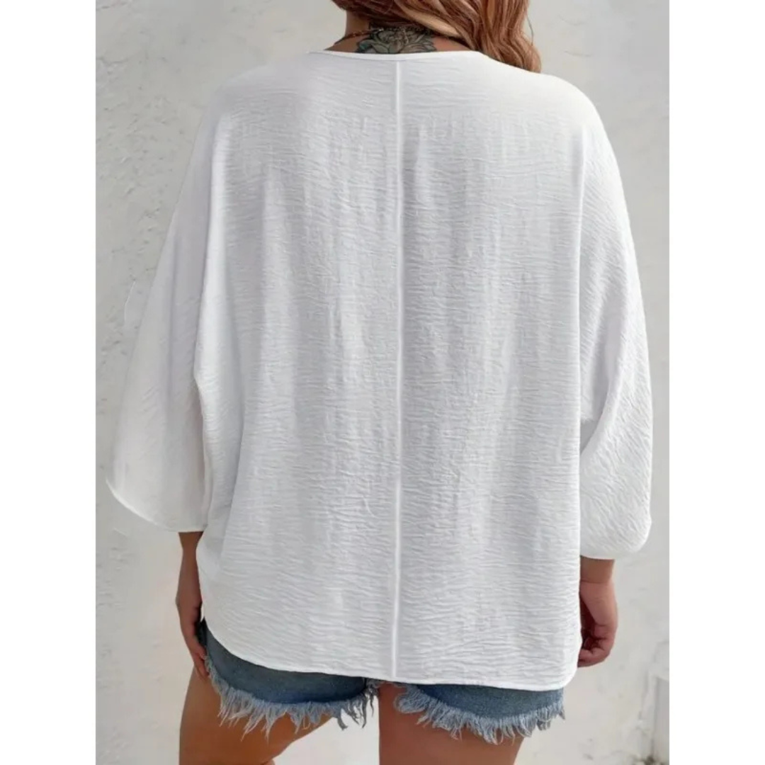 Dorothy™ | Top elegante com decote em V abotoado
