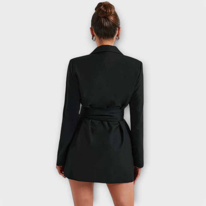 Vestido blazer com decote em V