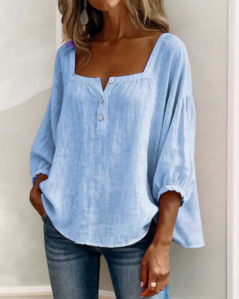 Sherri™ | Blusa elegante com decote quadrado