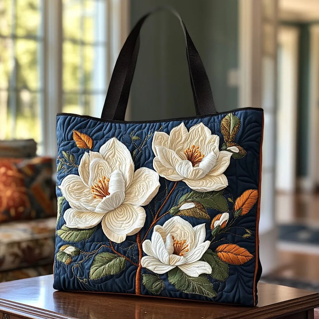 Bolsa acolchoada artesanal - Magnólia Delicada