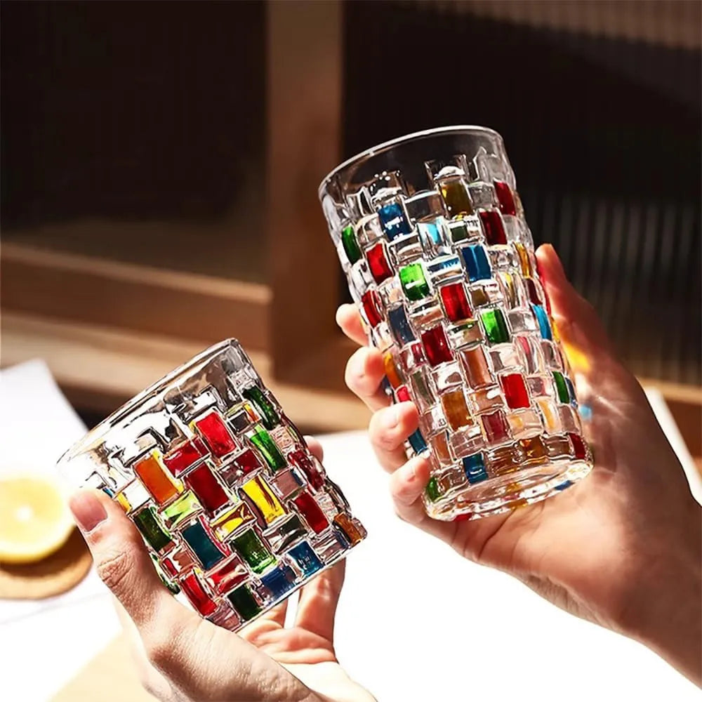 Copo de Whisky de Cristal Colorido