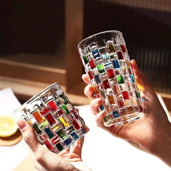 Copo de Whisky de Cristal Colorido