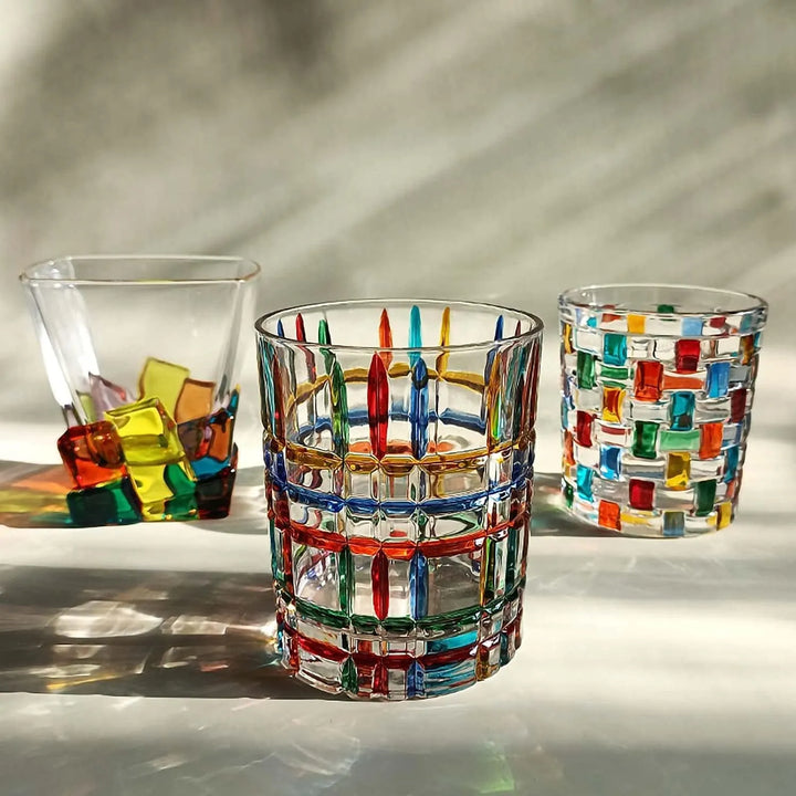 Copo de Whisky de Cristal Colorido