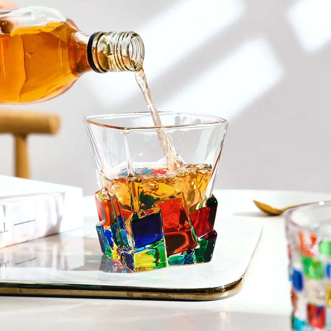 Copo de Whisky de Cristal Colorido