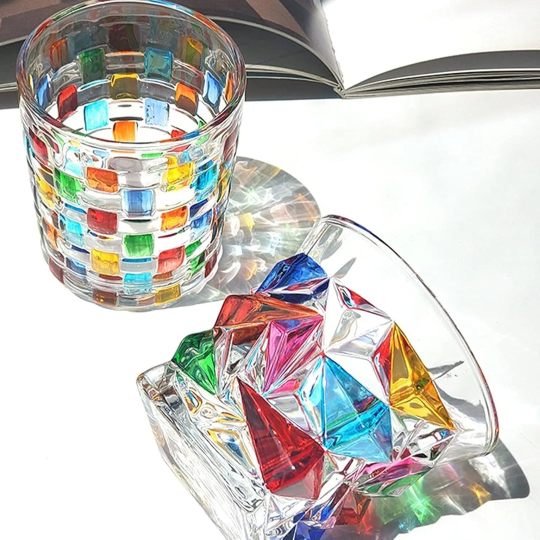 Copo de Whisky de Cristal Colorido
