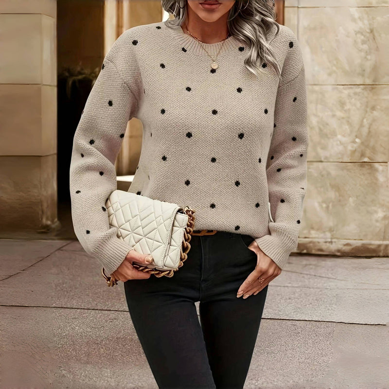 Paula™ | Pull-over tricotado com bolinhas