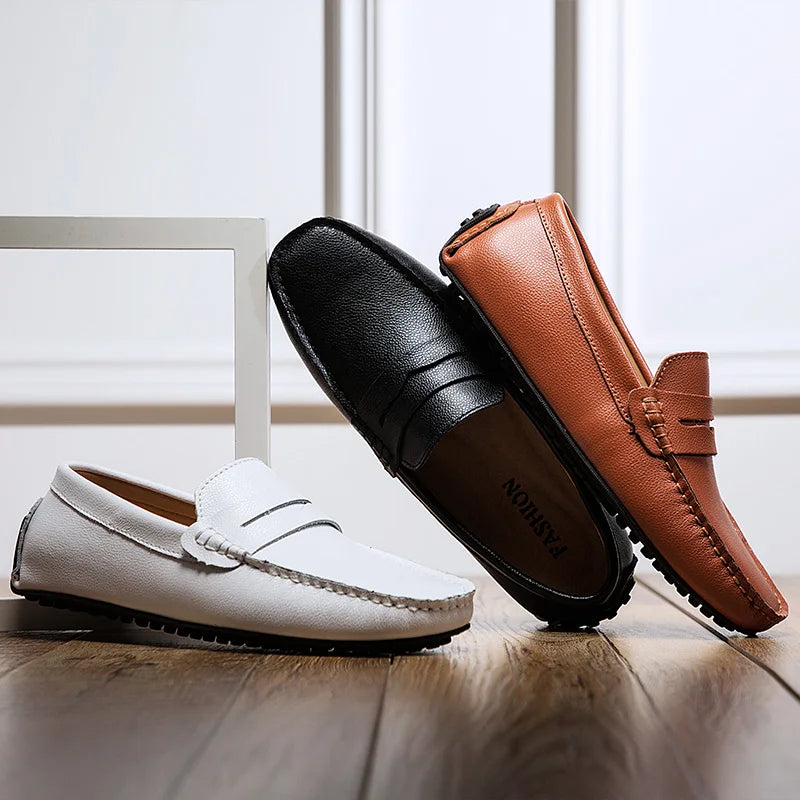 Mocassins de Verão em Couro Relaxados