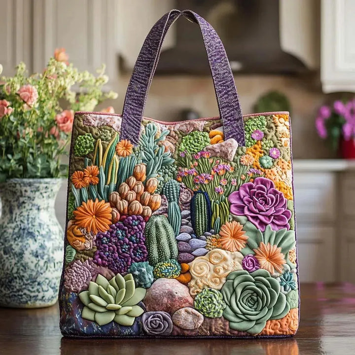 Saco artesanal - Jardim de Plantas Suculentas