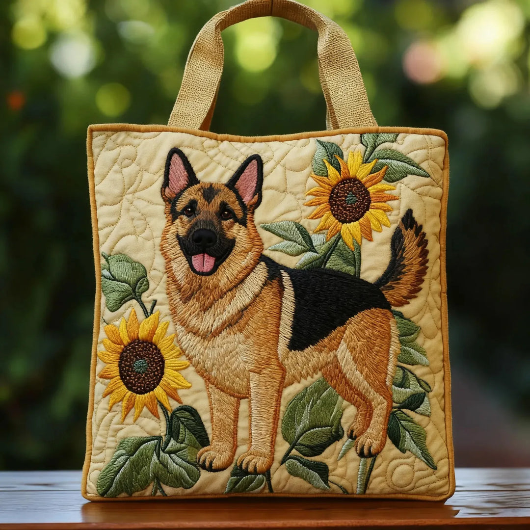 Bolsa artesanal - Pastor Alemão Floral