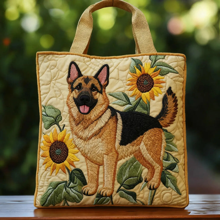 Bolsa artesanal - Pastor Alemão Floral