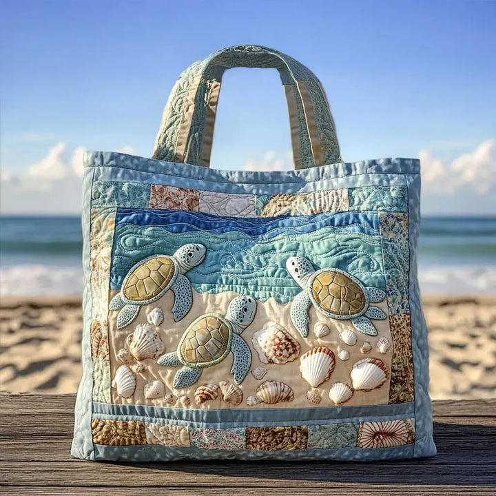 Bolsa acolchoada artesanal - Tartarugas Marinhas
