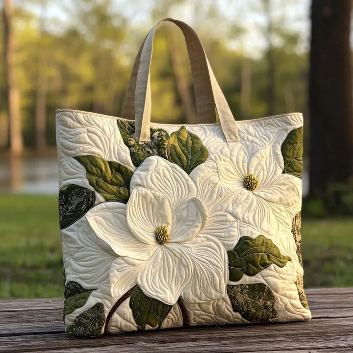 Bolsas acolchoadas artesanais - Elegantes Lírios Brancos