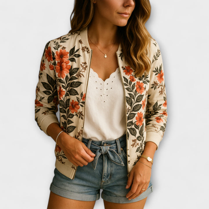 Andreia - Casaco bomber elegante floral