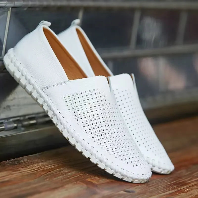 Loafers Elegantes em Couro Respirável