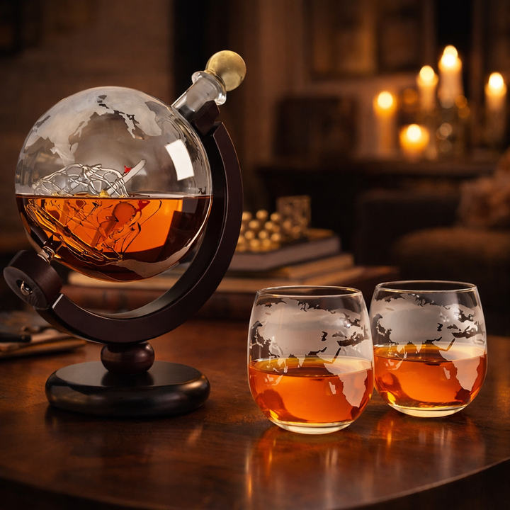 Whisky da Casa + 2 Copos  - Edição Mapa do Mundo