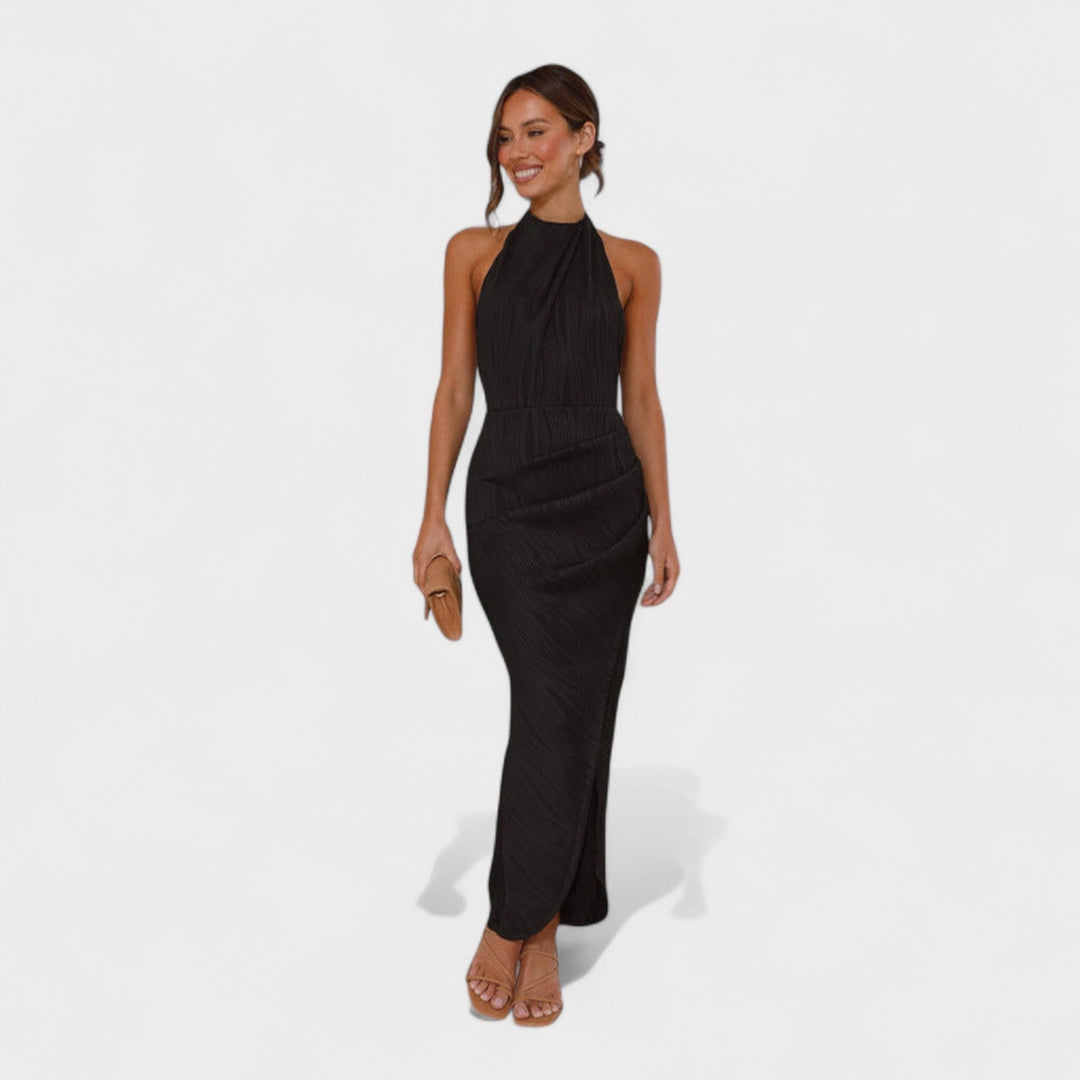 Camila - Vestido comprido com pregas