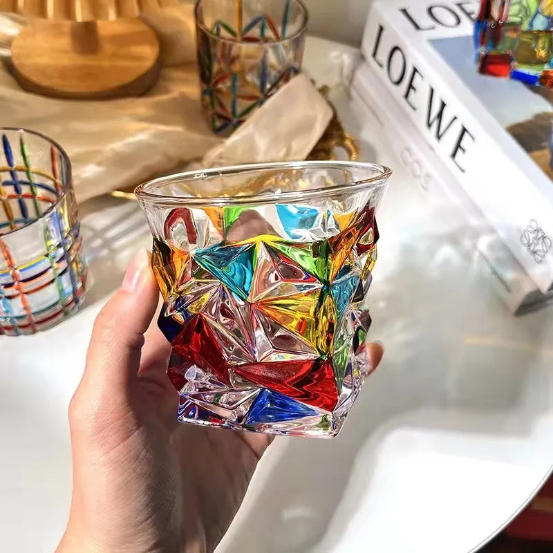 Copo de Whisky de Cristal Colorido