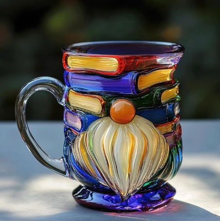 Caneca Artesanal de Anão para Amantes de Livros 3D