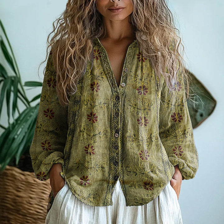 Alexandra™ | Blusa retro estampada