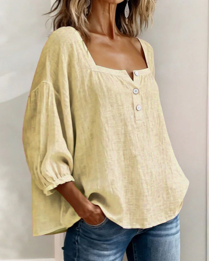 Sherri™ | Blusa elegante com decote quadrado