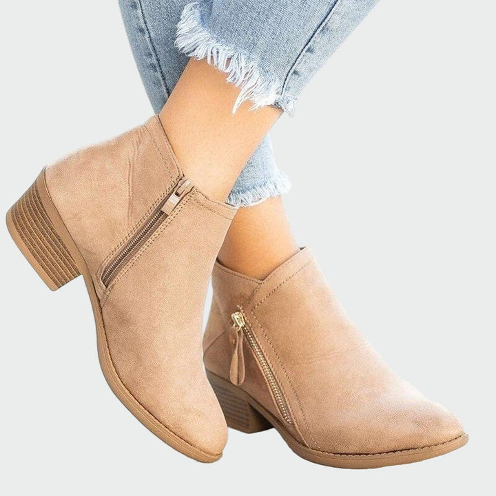 Botas de couro ortopédicas premium com salto para o inverno