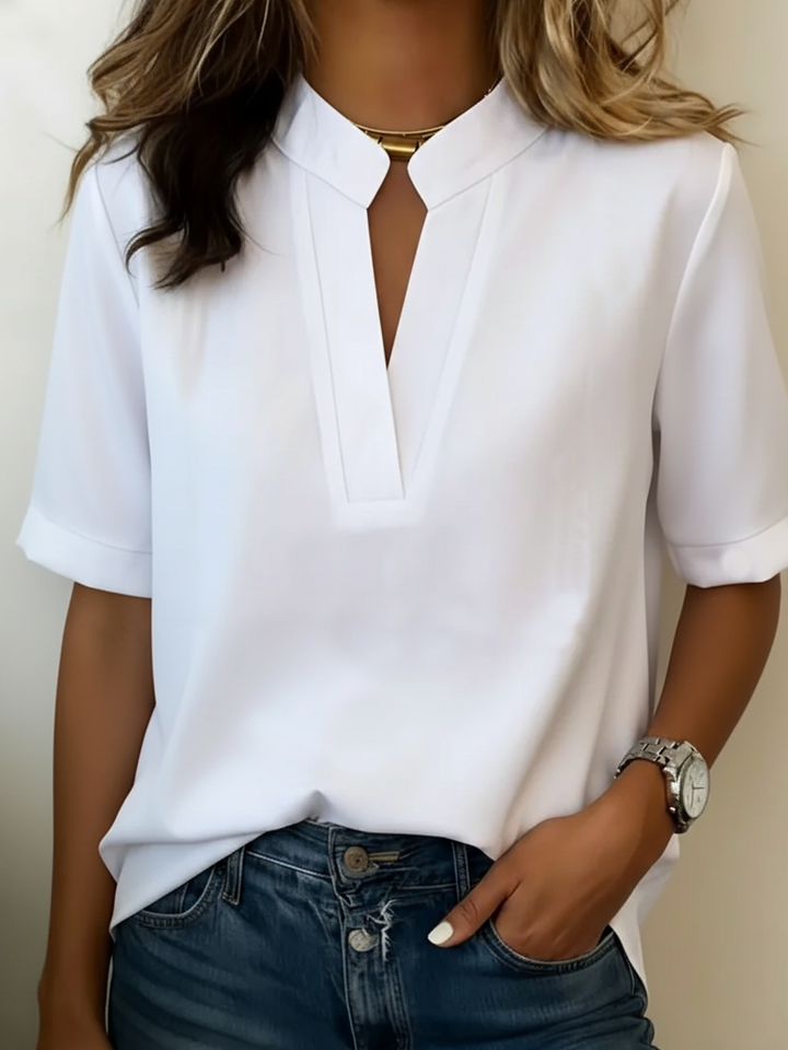 Frances™ | Blusa elegante com colarinho refinado