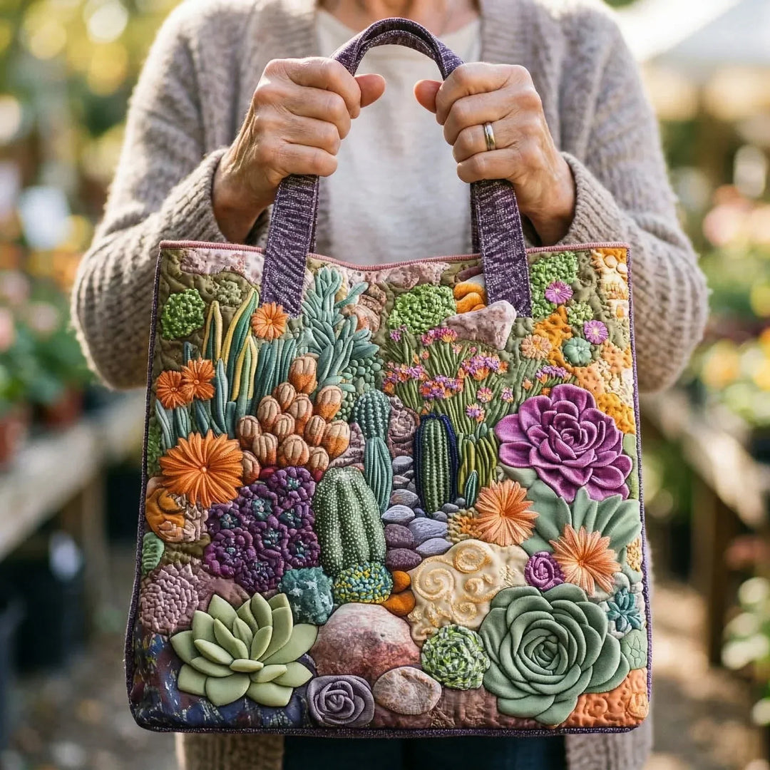 Saco artesanal - Jardim de Plantas Suculentas
