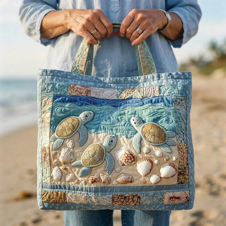 Bolsa acolchoada artesanal - Tartarugas Marinhas