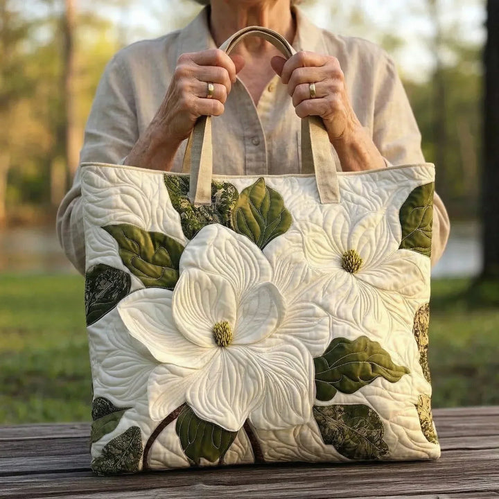 Bolsas acolchoadas artesanais - Elegantes Lírios Brancos