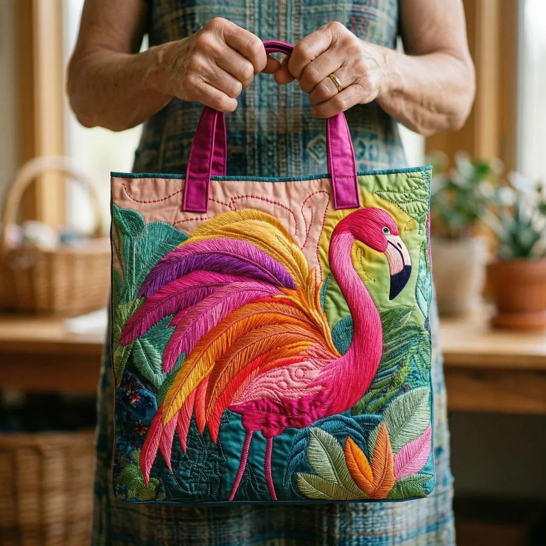 Bolsa acolchoada - Flamingo Arco-Íris