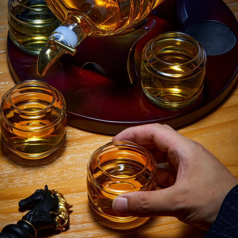 Conjunto de Decantador de Barril de Whisky