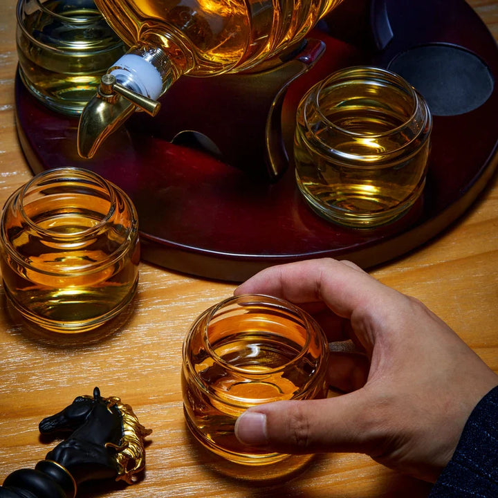 Conjunto de Decantador de Barril de Whisky