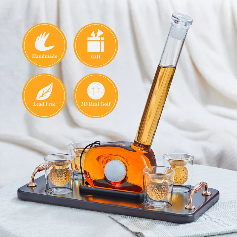 Conjunto de Decantador de Whisky Golf
