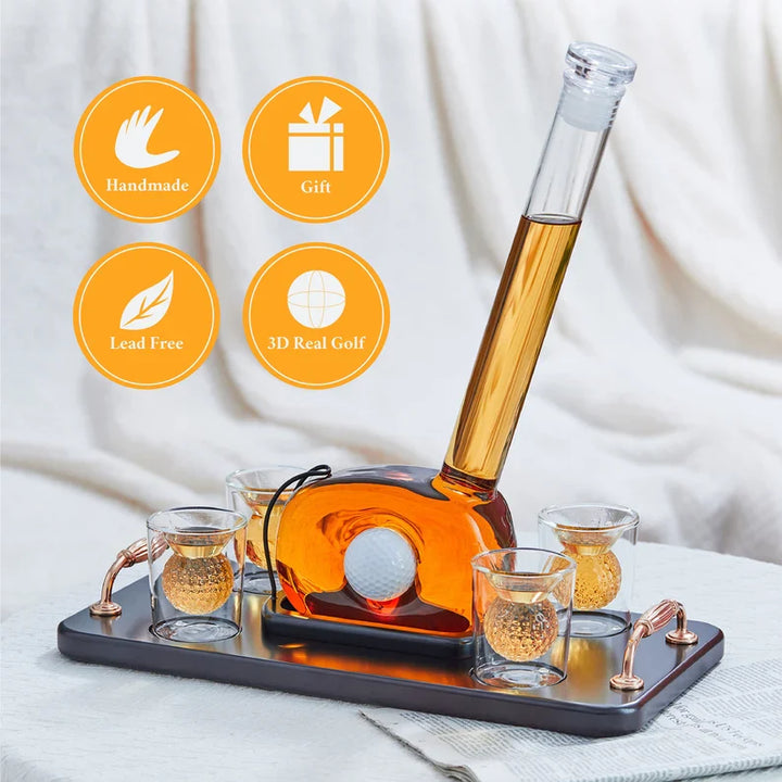 Conjunto de Decantador de Whisky Golf