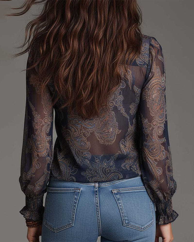 Katie™ | Blusa elegante com meio-zip e volantes
